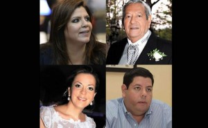 Lena Gutiérrez, vicepresidenta del Congreso Nacional, su padre Marco Tulio Gutiérrez y sus hermanos Ginette y Julio Gutiérrez.