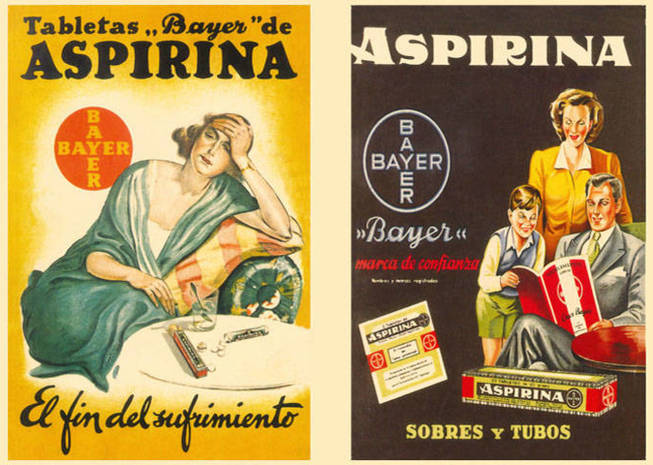 Publicidad antigua de Aspirina. (El Blog de Bayer)