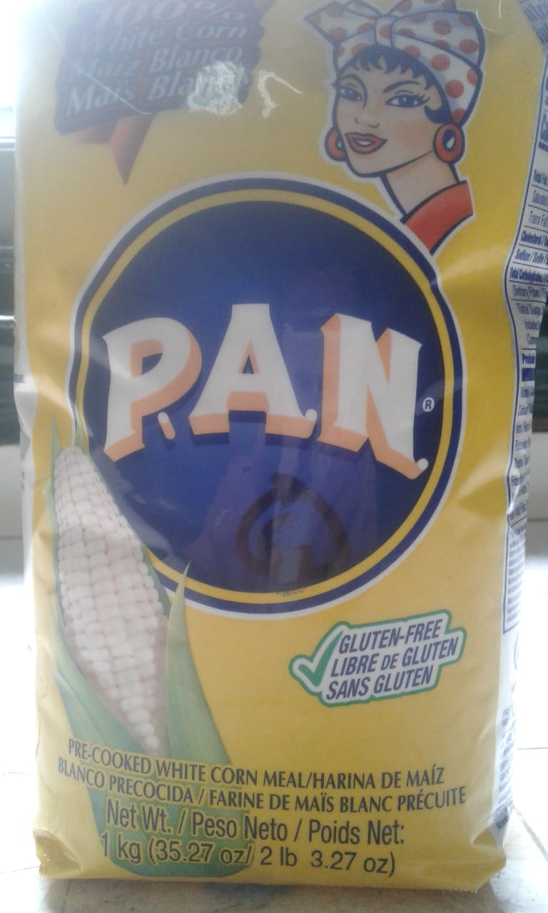 Rótulo Harina de maíz PAN frente
